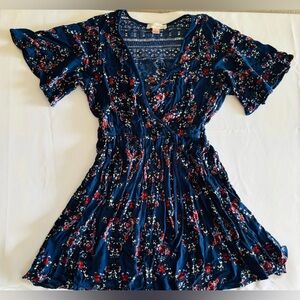Floral 🌸 Festival Boho Babydoll Mini Dress Size Small